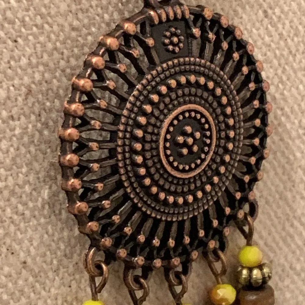 Men’s Kai Boho Feather & Tassel Beaded Long Necklace - Tribal Statement Pendant